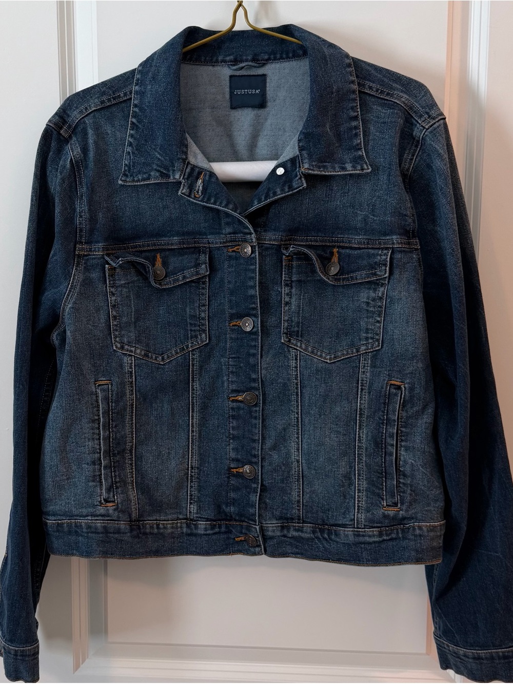 Just USA Dark Blue Washed Denim Jacket 2X